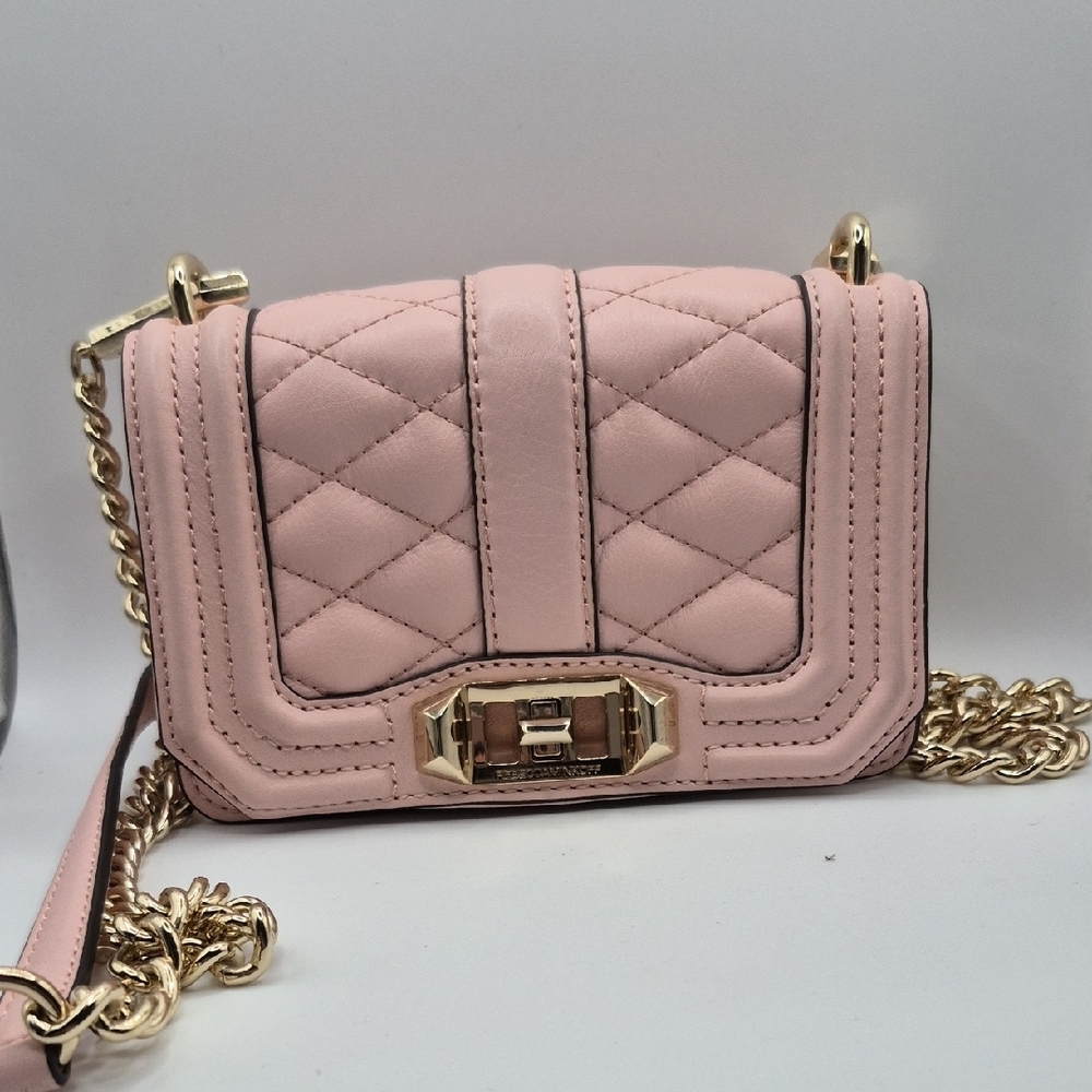Quilted Pink Chain Shoulder Bag